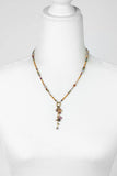 Wildflower 17.5-19.5" Shell, Wood With Chocolate Moonstone And Faceted Crystal Cluster Necklace - Wild Skyes