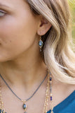 Starry Night Blue Crystal Herringbone Earrings - Wild Skyes
