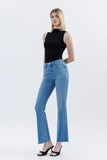 High Rise Raw Hem Bootcut Jeans - Wild Skyes