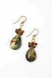 Sapphire Faceted Sapphire With Labradorite Teardrop Briolette Cluster Earrings - Wild Skyes