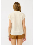 Elastic Waist Surplice Collared Blouse