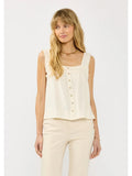 Pintuck Lace Trim Tank - Wild Skyes