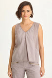 Mazie Linen/Jersey V-Neck Tank - Wild Skyes
