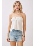 Front Twist Halter Neck Flowy Top - Wild Skyes