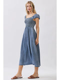 Tencel Smocking Bodice Midi Dress - Wild Skyes