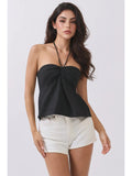 Front Twist Halter Neck Flowy Top - Wild Skyes
