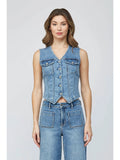 Medium Dark Fitted Denim Vest - Wild Skyes