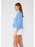 Crochet Trim 3/4 Sleeve Button Front Blouse - Wild Skyes