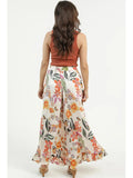 Floral Print Wide Leg Pants