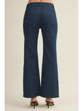 Shirred Contour Flare Leg Pants