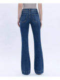 High Rise Dark Wash Trouser Hem Bootcut Jeans