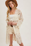 Crochet Open Front Bell Sleeved Cardigan - Wild Skyes