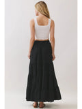 Tiered Coconut Tie Detail Maxi Skirt - Wild Skyes