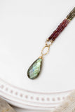 Sapphire 19-21" Faceted Sapphire With Labradorite Teardrop Briolette Statement Necklace - Wild Skyes