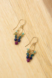 Aurora Faceted Ruby, Faceted Lapis Lazuli, Blue Apatite Cluster Earrings - Wild Skyes