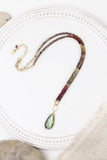 Sapphire 19-21" Faceted Sapphire With Labradorite Teardrop Briolette Statement Necklace - Wild Skyes