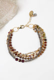 Sapphire 7.5-8.5" Sapphire, Labradorite, Garnet Multistrand Bracelet - Wild Skyes