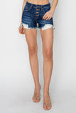 Mid Rise Button Down Shorts - Wild Skyes