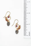 Sapphire Faceted Sapphire With Grey Moonstone Cluster Earrings - Wild Skyes