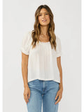 Ruffle Neck Puff Sleeve Pintuck Top - Wild Skyes