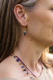 Aurora Faceted Ruby, Faceted Lapis Lazuli, Blue Apatite Cluster Earrings - Wild Skyes