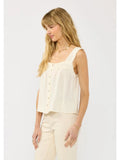 Pintuck Lace Trim Tank - Wild Skyes