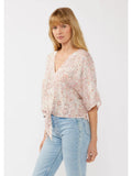 Short Sleeves Kimono Tie-Front Top