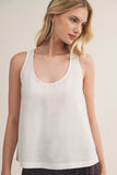 Textured Weave Scoop Back Tank Top - Wild Skyes