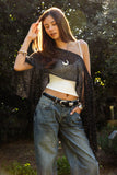 Solena Crystal Sequin Tassel Fringe Crochet Cape - Wild Skyes