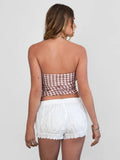 Sana Strapless Mesh Print Bandeau Top Western Boho Top - Wild Skyes
