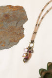 Wildflower 17-19 Crystal With Czech Glass, Amethyst Briolette, And Shell Cluster Necklace - Wild Skyes