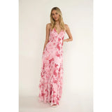 Halter V Neck Maxi Dress - Wild Skyes