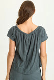 Selda Textured Gauze Cinched Top