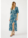 V-Neck Maxi Dress with Front Slit
