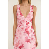 Halter V Neck Maxi Dress - Wild Skyes