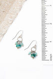 Czech Glass Silver Etched Aqua Czech Glass Cluster Earrings - Wild Skyes