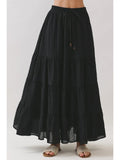 Tiered Coconut Tie Detail Maxi Skirt