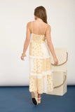 Multi-Checkered Pattern Spaghetti Strap Midi Dress
