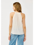 Embroidered Halter Neck Button-Down Tank - Wild Skyes
