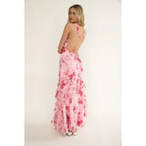 Halter V Neck Maxi Dress - Wild Skyes