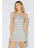 Polka Dot Twist Front Halter Top
