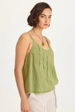 Shawnie Linen Billowy Pintuck Tank - Wild Skyes