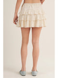 Floral Eyelet Tiered Ruffle Skirt