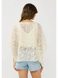 Embroidered Tie-Front Cover-Up - Wild Skyes