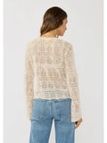 V-Neck Crochet Knit Top