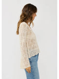 V-Neck Crochet Knit Top