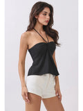 Front Twist Halter Neck Flowy Top - Wild Skyes