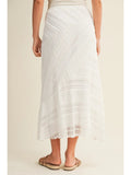 Asymmetrical Tiered Lace Panel Skirt - Wild Skyes
