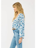 Batwing Tie-Front Piping Top - Wild Skyes