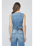 Medium Dark Fitted Denim Vest